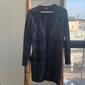 Pendleton Blue Geometric Cardigan women’s 100 percent merino wool.
